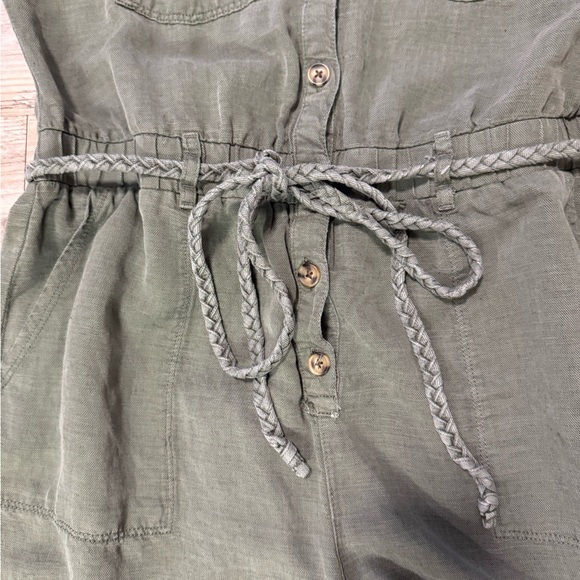 Nicole Miller Olive Button-Up Romper - Picture 3 of 4